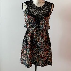 Elegant Black and Multicolor Lace Mini Dress